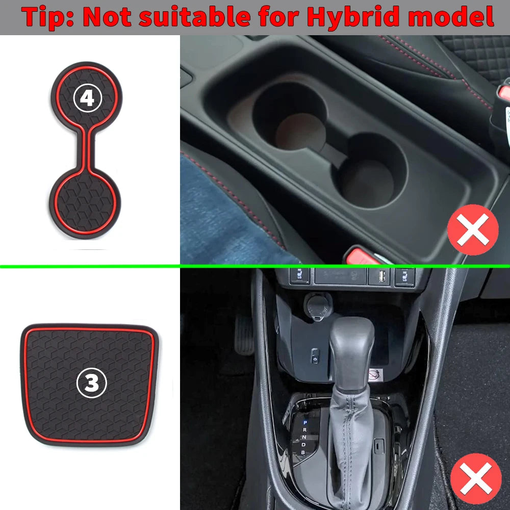 tapis porte voiture moderne tapis antidérapant hexagonal noir rouge adhésif pvc