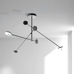 Suspension lumineuse moderne noire circulaire minimaliste fixation chambre salon