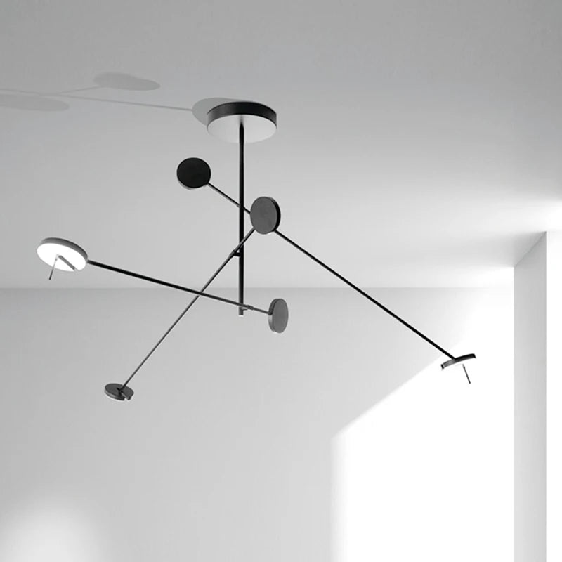 Suspension lumineuse moderne noire circulaire minimaliste fixation chambre salon