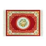 tapis floral orné anti dérapant rouge blanc vert bleu noir tissu caoutchouc