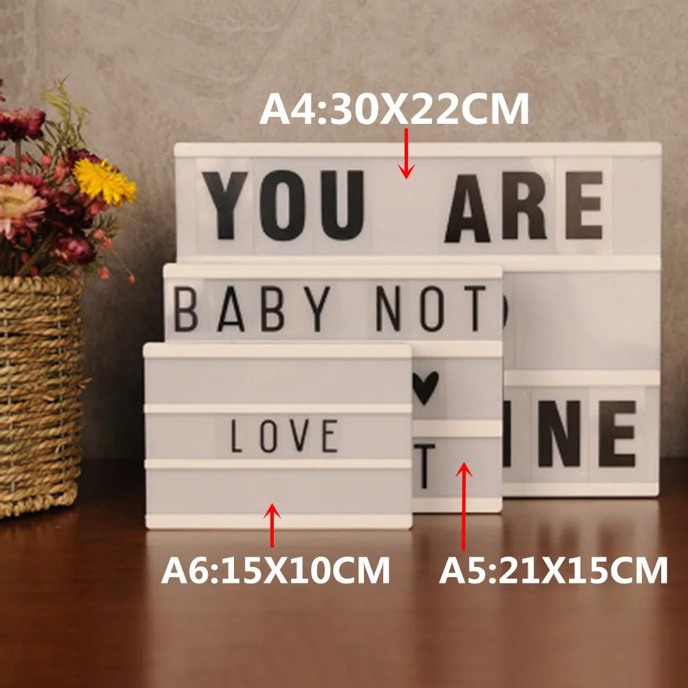 panneau lumineux lettres interchangeables blanc moderne minimaliste clips a4 a5 a6
