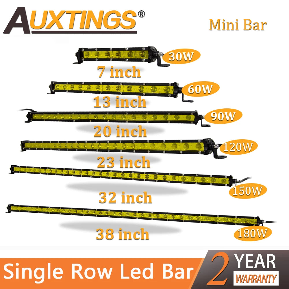 barre lumineuse led jaune moderne 13 20 32 38 inch ip67 vis protection