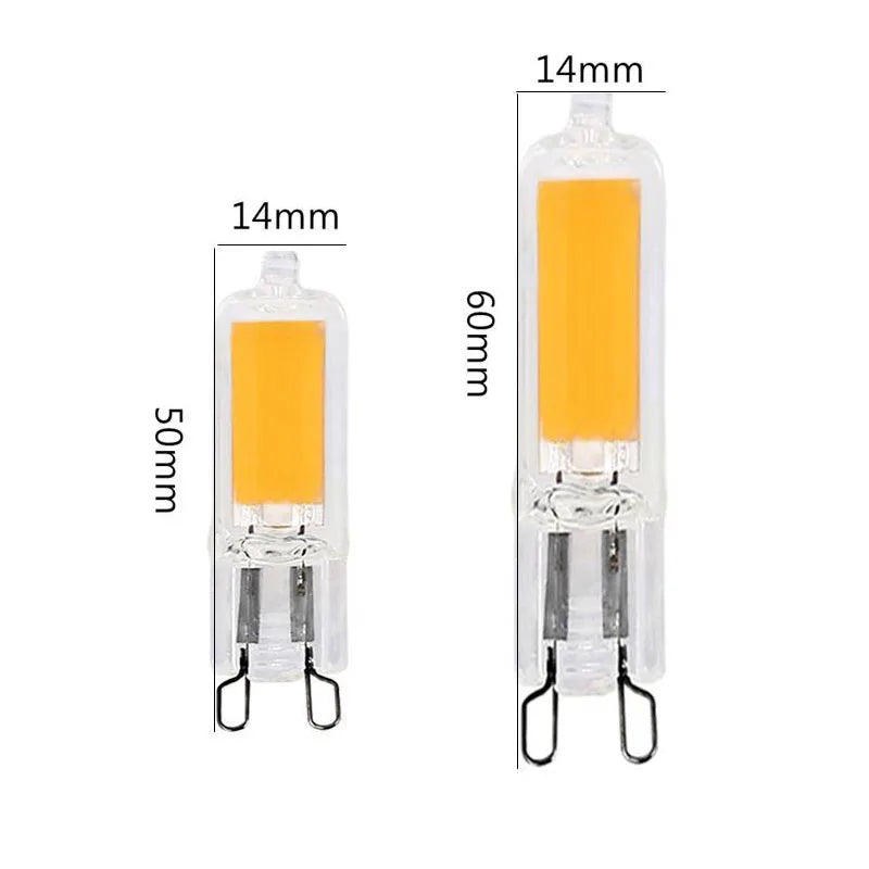 ampoule led g9 6w 9w 12w 220v transparente jaune moderne opacité 360degrees