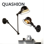 lampe murale rétro LED bras articulé noir doré industrielle éclairage chambre salon étude