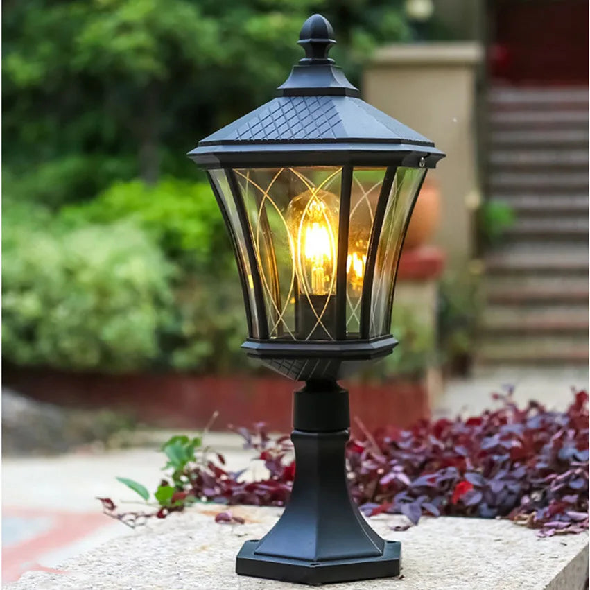 lampe jardin industrielle fixée mur transparente classique noir éclairage cuisine salle manger led étanche