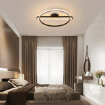 lampe moderne noire dorée acrylique métal brillant télécommande led 10 15m²