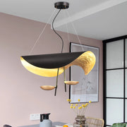 lampe suspendue moderne or noir sphère blanche éclairage diffusintérieur chambre salon