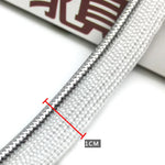 ruban polyester blanc or argent rayures diagonales mètres texturé décoration bricolage couture