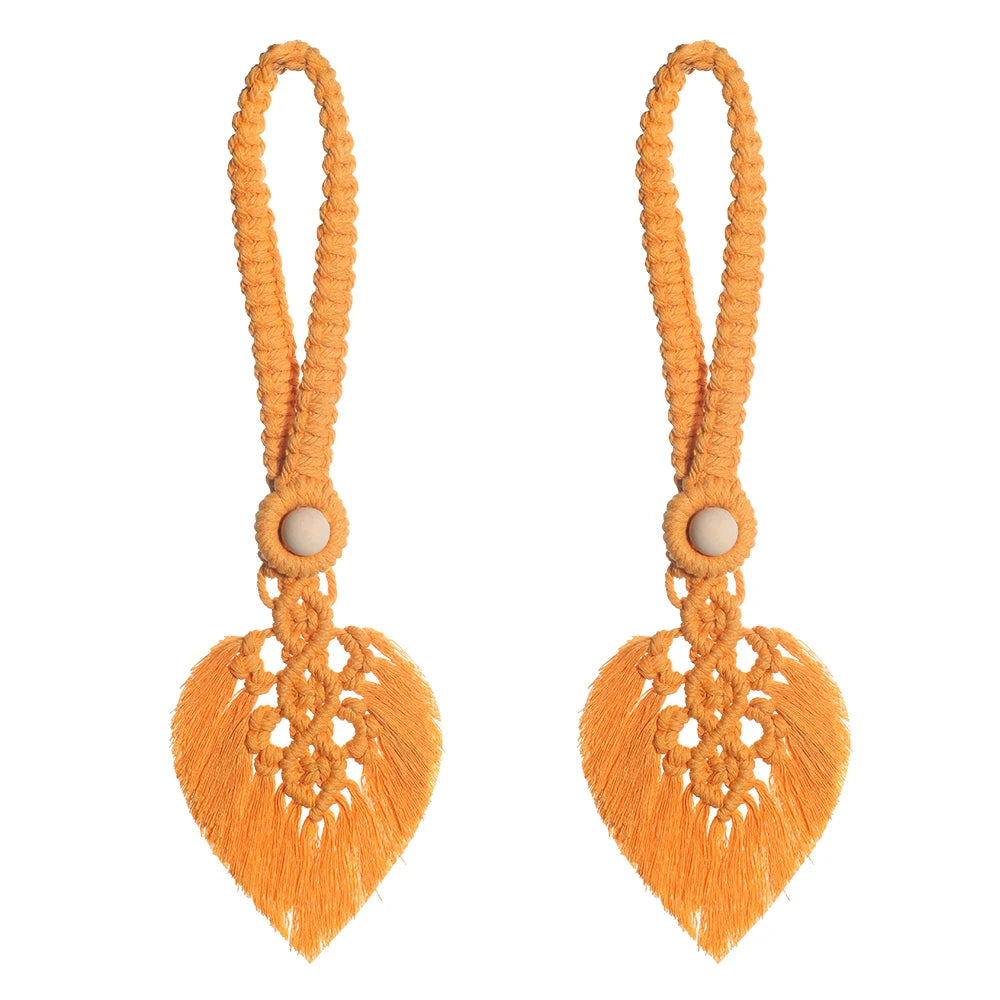 rideaux boho chic macramé franges blanc accessoires fenêtre deco chambre salon echangement fixations