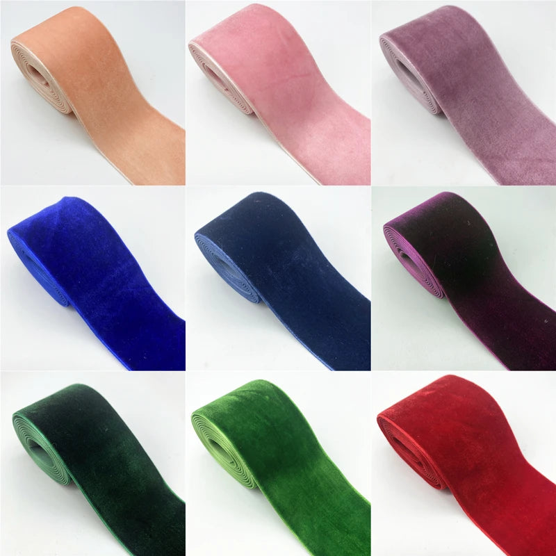 ruban velours couleur unie opaque classique polyester pouces décoration mariage emballage cadeau artisanat