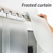 rideau blanc translucide aspect strié moderne tringle métallique supports muraux øllétats semi transparent vertical
