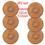 coasters tressés naturels traditionnels bois 8x8cm 10x10cm 13x13cm 16x16cm 18x18cm 20x20cm 6pcs