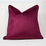coussins décoratifs velours rouge foncé élégants intérieur sans rembourrage carrés simple
