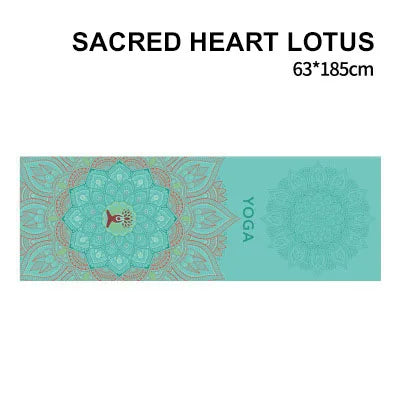 tapis yoga double couche non glissant bleu marine motifs floraux moderne 185x63cm yoga fitness