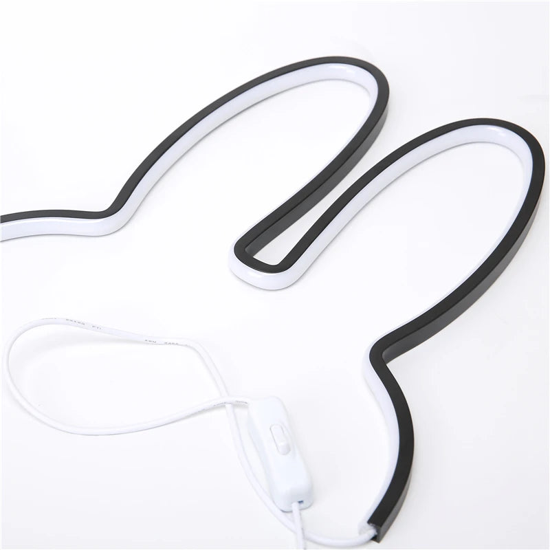 veilleuse led lapin moderne minimaliste câble interrupteur blanc chambre étude lumière nocturne deco chambre