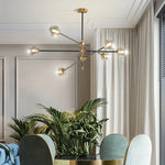 suspension lumineuse moderne noir doré sphères translucides led géométrique scandinave