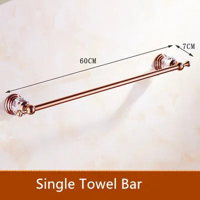 accessoires salle bain or rose élégants cristaux luxueux porte serviettes savon papier toilette vintage
