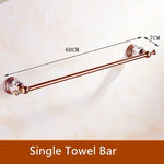 accessoires salle bain or rose élégants cristaux luxueux porte serviettes savon papier toilette vintage