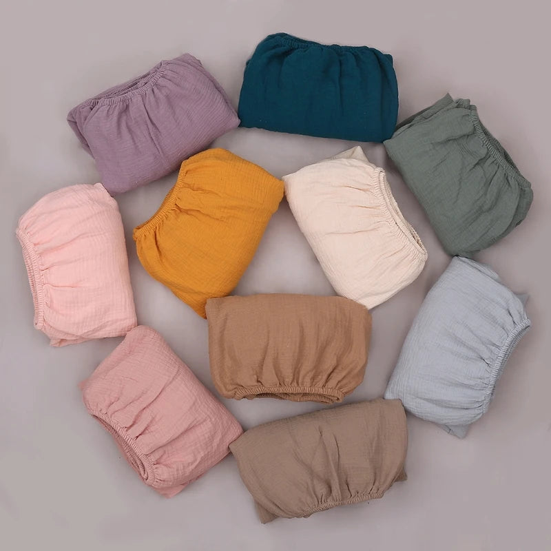 drap housse berceau coton rose bleu marine rayures horizontales simple doux maternité