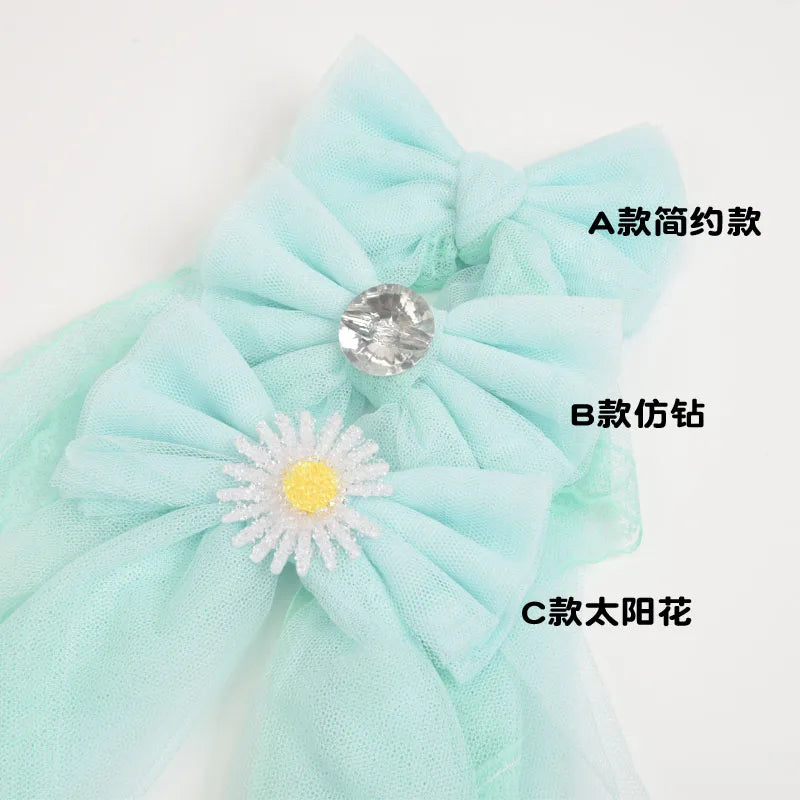 ruban fenêtre dentelle rose clair jaune clair vert pastel moderne décoratif romantique translucent attache