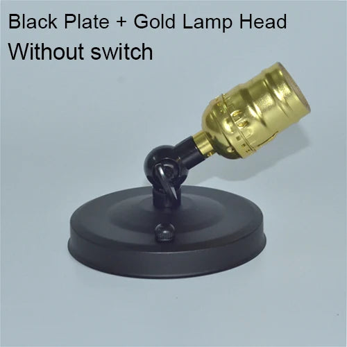 lampe table vintage bronze noir effet vieilli interrupteur mural fixe vis