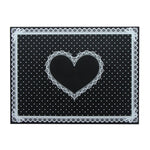 serviettes silicone points blancs noir rose bordure dentelle nail art classique coeurs pliableswasher resistant