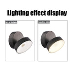 lampe murale led moderne minimaliste gris métallisé hydrofuge extérieure balancoire rotationnelle 8w