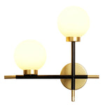 applique murale moderne globes opalescents verre translucide noir doré chambre salon entrée minimaliste