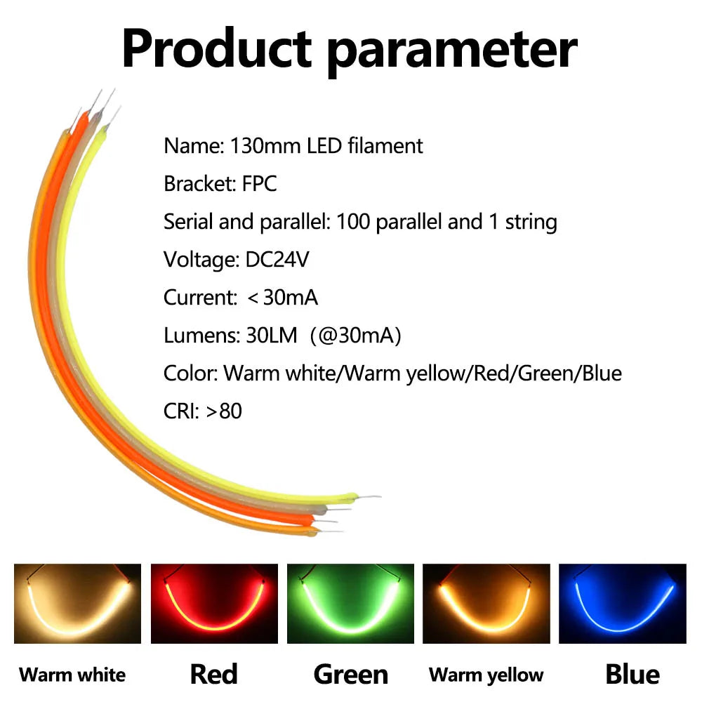 décoration led flexible 130mm jaune rouge vert bleu blanc moderne minimaliste