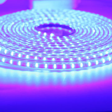 Ruban LED étanche IP67 de 50m installé sur une terrasse