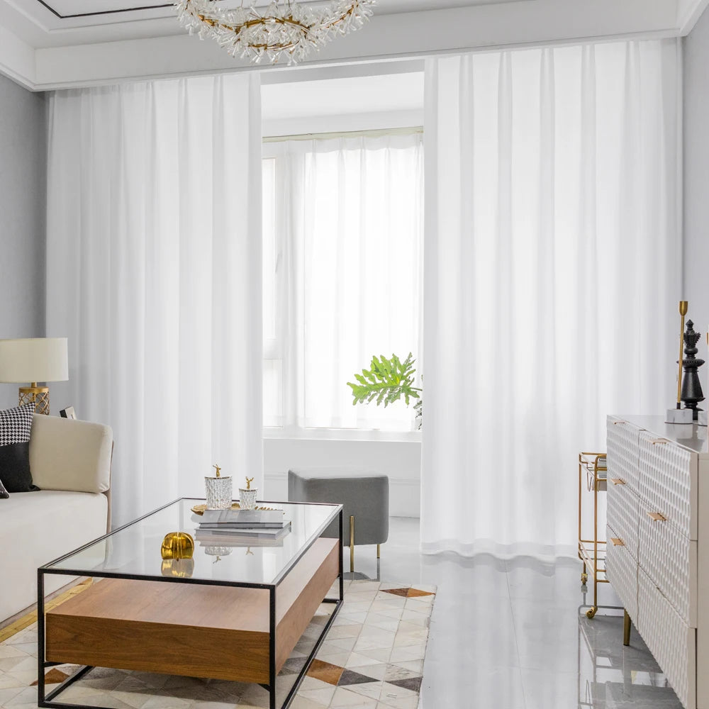Rideaux Transparents Blancs de Luxe pour Décoration Intérieure - Ombre Intérieur