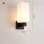 lampe murale moderne abat jour tissu noir blanc éclairage chambre salon entrée minimaliste