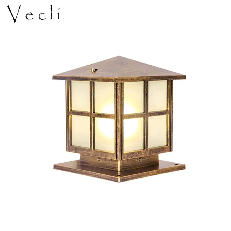 lampe sol marron noir classique texture bois verre mat extérieure