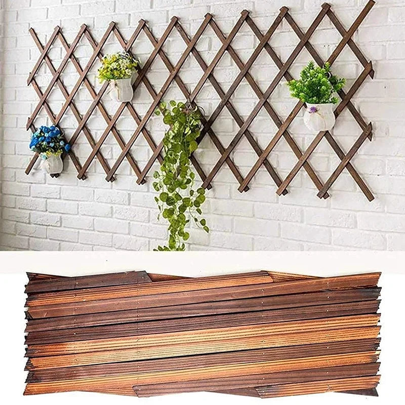 grille jardin bois marron structure diagonale moderne extensibleextérieur decoration escalade tapis