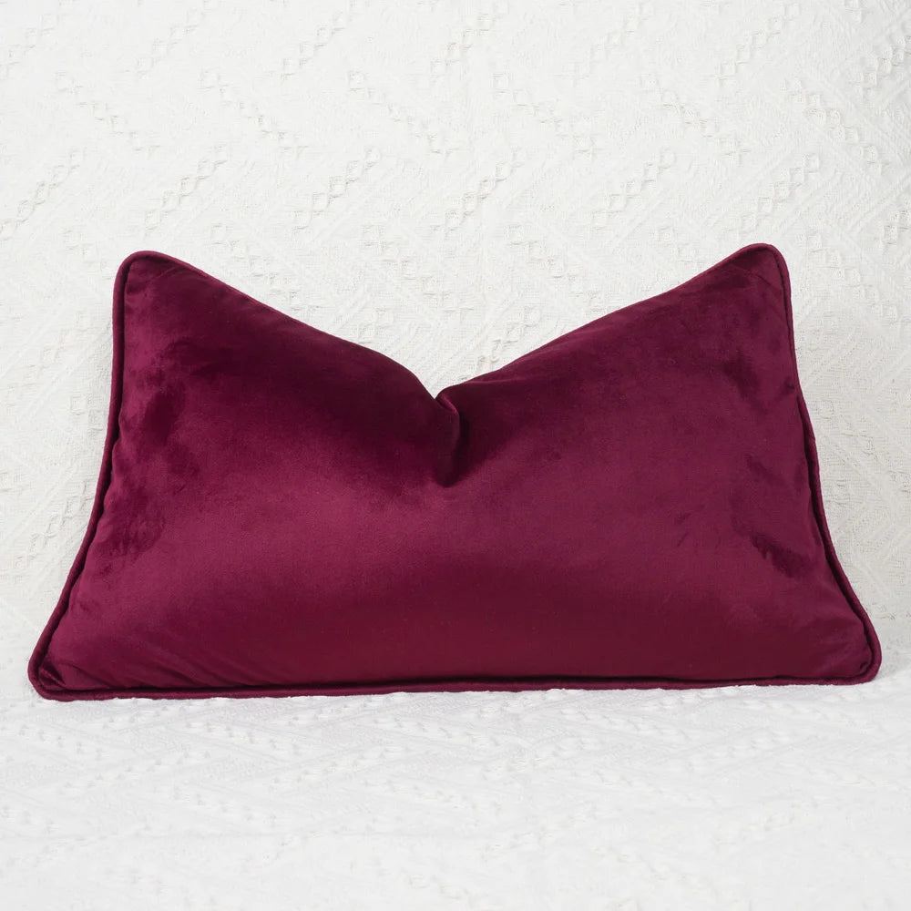coussins décoratifs velours rouge foncé élégants intérieur sans rembourrage carrés simple