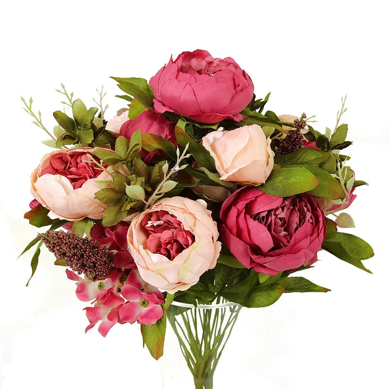 bouquet fleurs artificielles pivoine romantique intérieur décoration maison anniversaire mariage baby shower