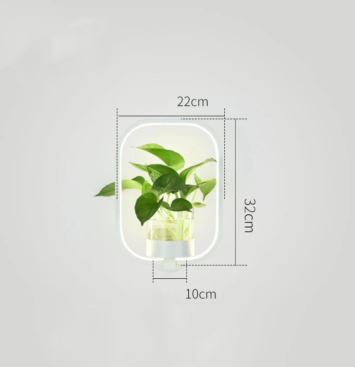 applique murale moderne minimaliste plante feuilles vertes nordique chambre cuisine entrée salle manger