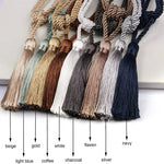 rideau polonais ruban pompons moderne beige doré opacité texture tissée douce brillante