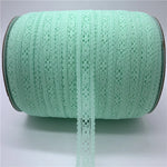 ruban dentelle fine motifs floraux classique rose vert blanc bleu rose pâle noir 20mm