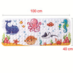 tapis bain pvc thème marin poissons coraux géométrique antidérapant moderne enfantin suction salle bain