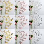 décoration murale papillons adhésifs or rose pâle modernes 12 pièces perforés élégants chambre salon