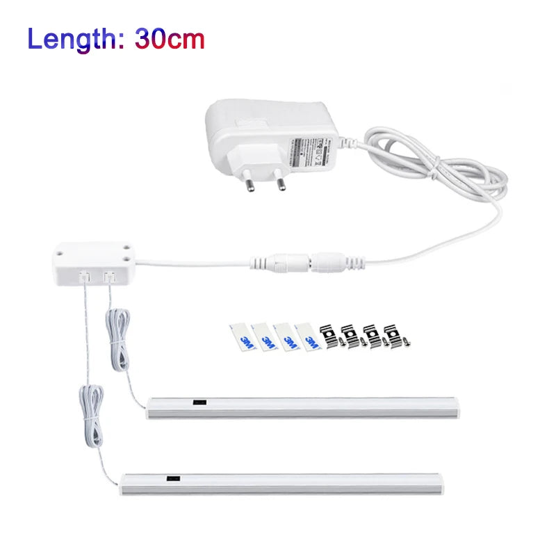 lampe led moderne 30cm 40cm 50cm blanc minimaliste adhésif clip adaptateur secteur