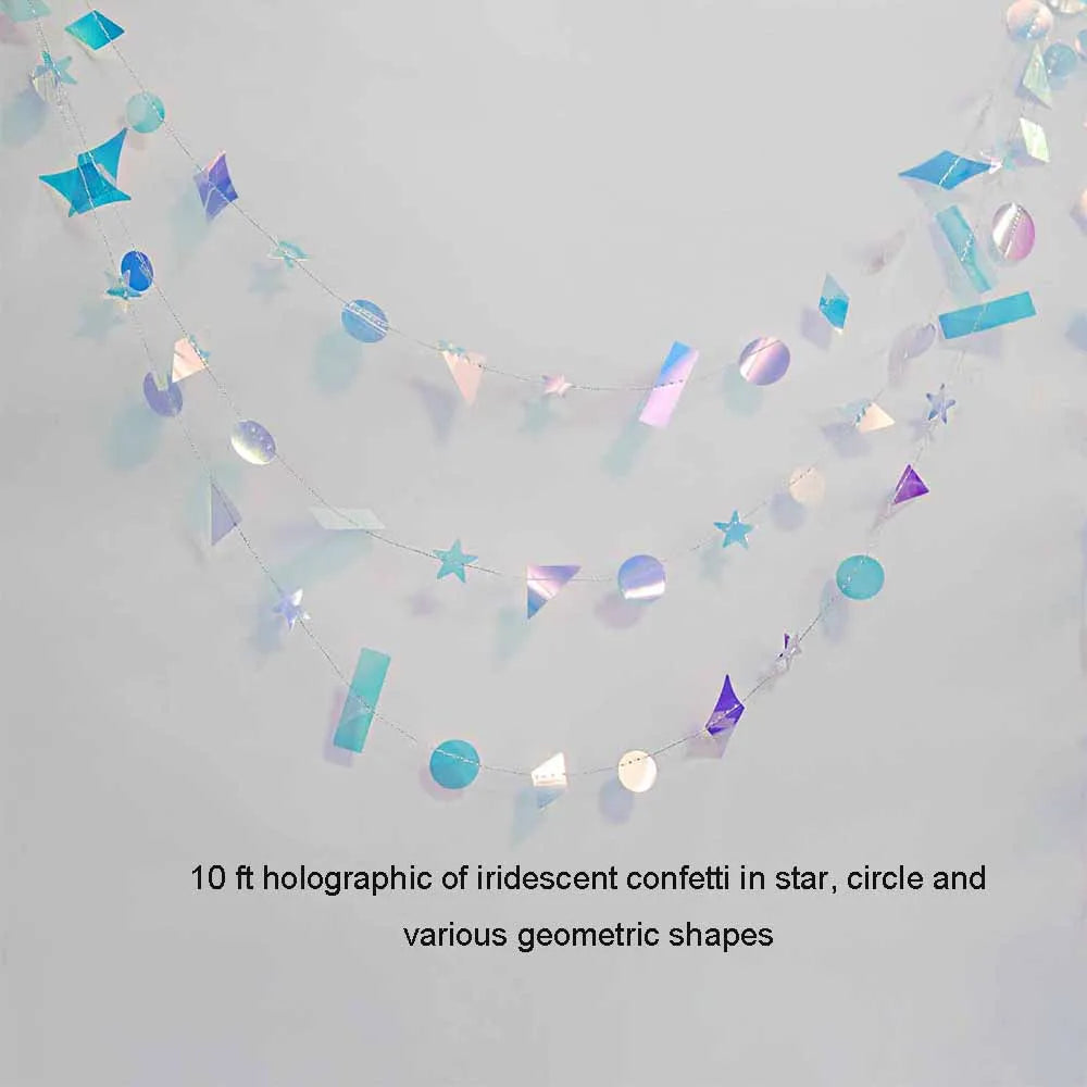 guirlande festive anniversaire étoiles happy birthday multicolore argent bleu vert rose violet
