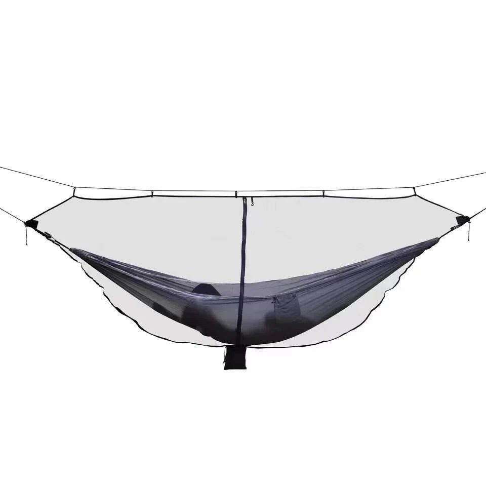 hamac double personne portable maille fine gris foncé sac corde anti moustiquesextérieur moderne