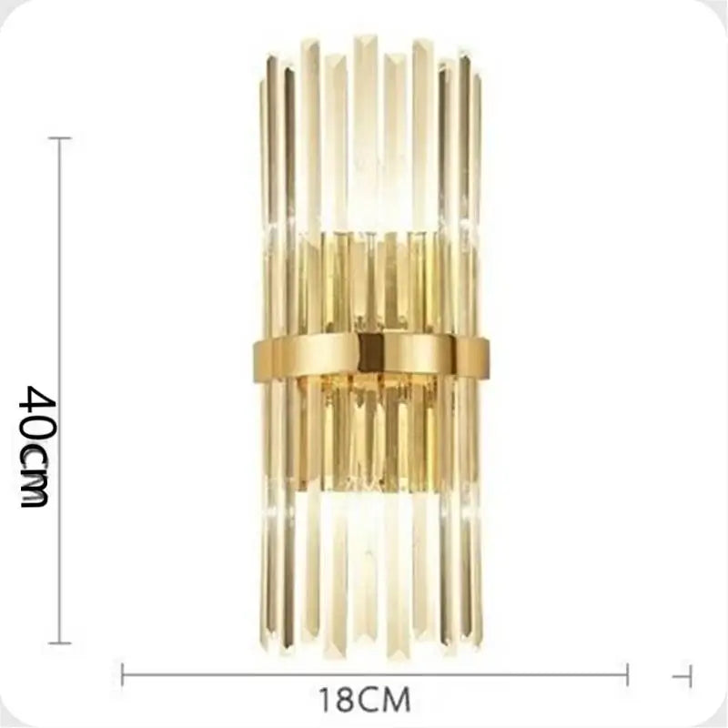 lampe murale moderne or argent transparent éclairage quotidien élégante rangs tubes clip