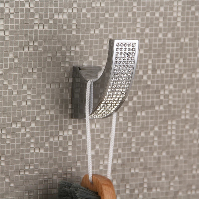 accessoires salle bain or argent strass transparent moderne élégant porte savon porte gobelets porte