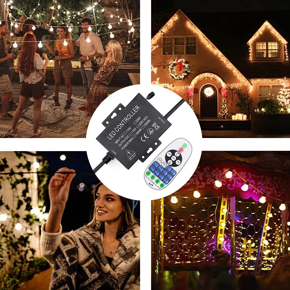 contrôleur led télécommande rf 1500w 23touches 110v 220v prise courant câble vis moderne noire