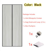 rideau porte magnétique noir blanc transparent moderne clips adhésif