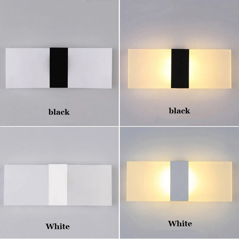 lampe murale moderne led blanc noir doré rectangulaire carré ovale mur fixe éclairage maison