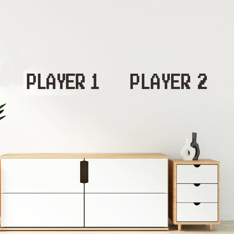 décoration murale autocollant pixel art avion minimaliste noir blanc chambre enfant